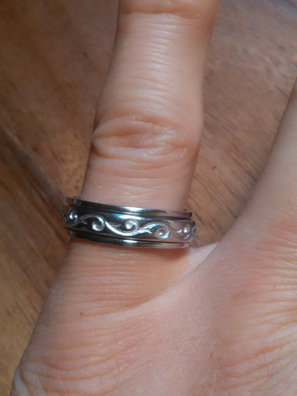 Sterling Silver Spinner Band Ring (Size 6)